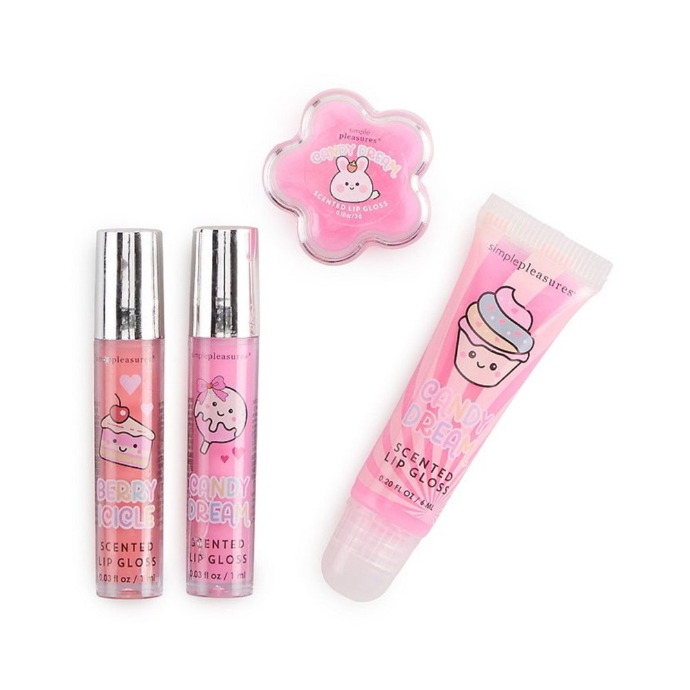 Lip Gloss Set of 3 in a Purple Rolling Suitcase Christmas - Picture 2 of 3